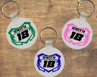 Custom Motocross Keychain Birthday Boy Sport Favor Personalized Kid Dirtbike Keychain Gift