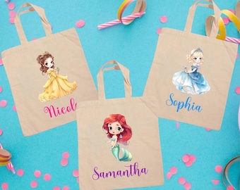 Custom Princess Favor Bag Personalized Tote bag Little Girl Birthday Favor Gift Family Vacation Bag