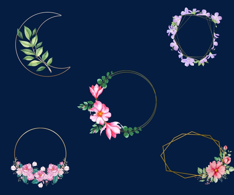 Gold Border Svg Golden Frame Png Gold Frames Clipart Wreath Etsy UK