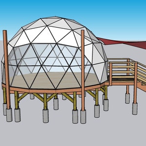 8M Geodesic Dome DIY Deck Building Instructions w Materials and Cut List image 1