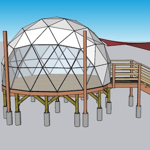 Instructions de montage pour terrasse DIY dôme géodésique 8M avec matériaux et liste des pièces détachées