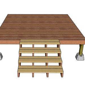 10x10 DIY Deck Plans with Tools, Materials and Cut List