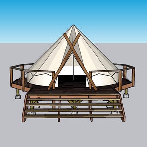 5m Bell Tent Polygon Deck Design w/ Materials List and Building Instructions