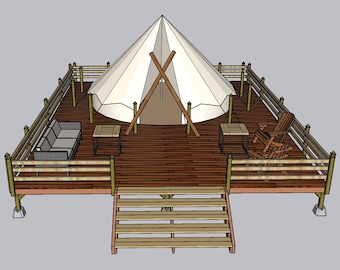 24x30 DIY Deck Building Plans for 6M, 5M, 4M Bell Tent