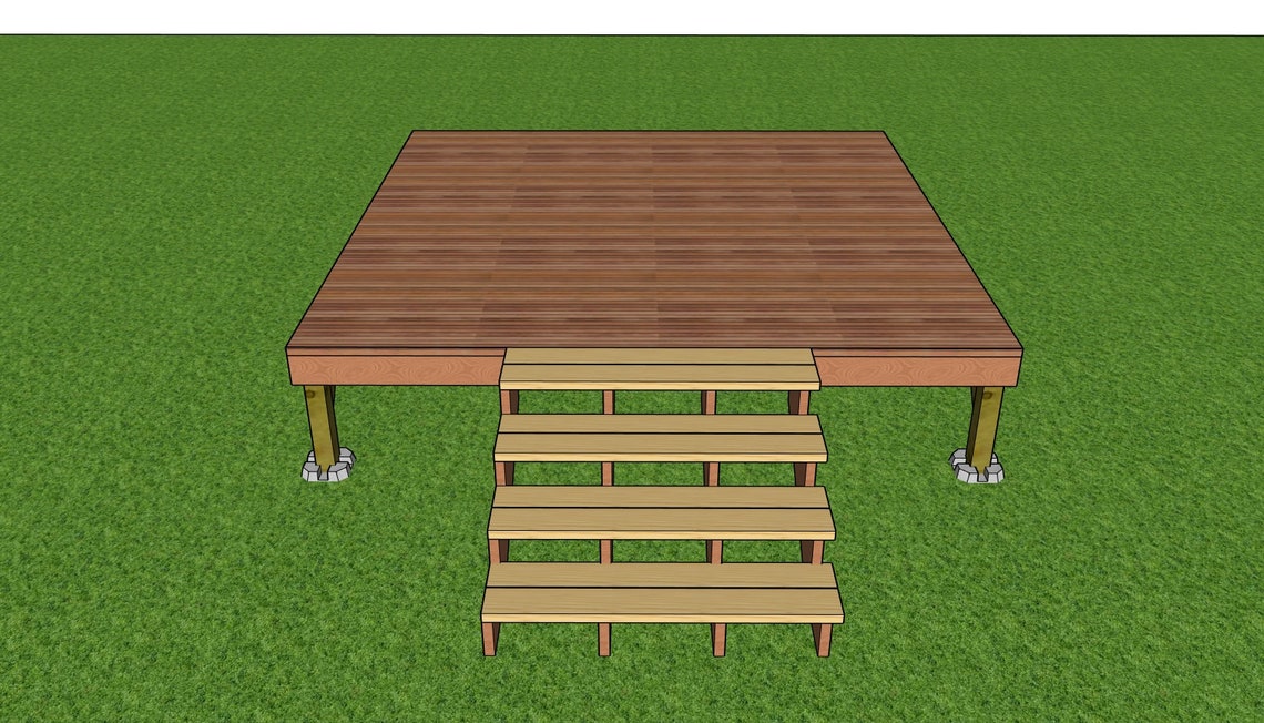 10x10 DIY Deck Plans With Tools, Materials and Cut List - Etsy