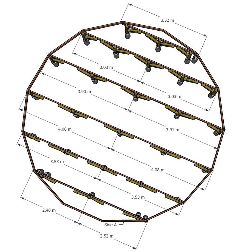 8M Geodesic Dome DIY Deck Building Instructions w Materials and Cut List image 10