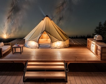 30x30 DIY Deck Building Plans for 6M, 5M, 4M Bell Tent