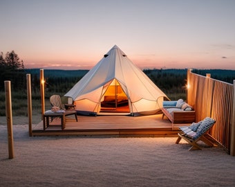 20&#39;x25&#39; Platform Building Instructions w Materials and Cut List for DIY Bell Tent Glampsite