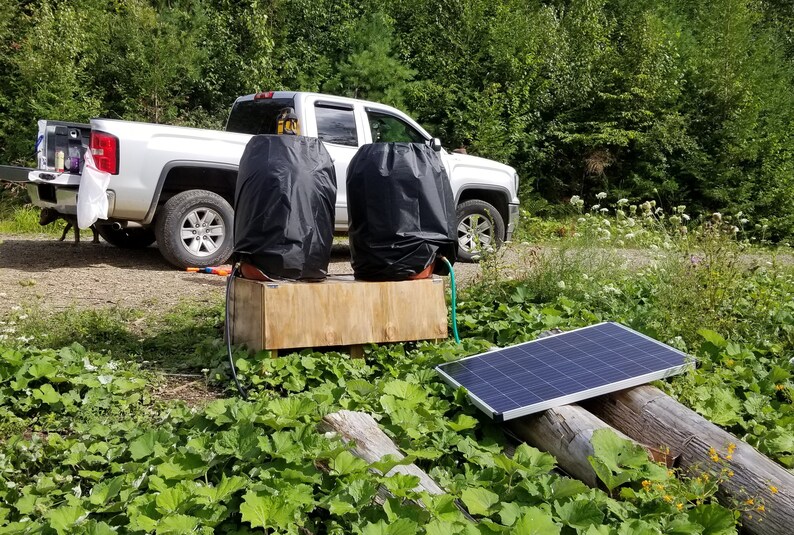 Rain Barrel off Grid Water Storage Box With Solar Building Etsy