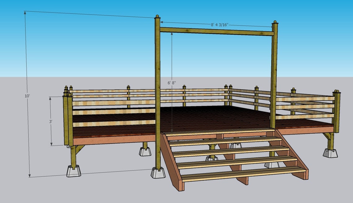 20x20 Square Deck Plans for 4M or 5M Bell Tent DIY Building