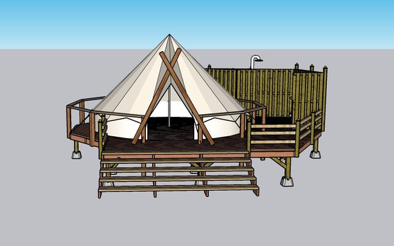 7M Bell Tent With Bathroom Polygon Deck Design and Building