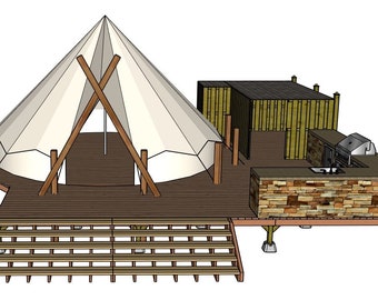 7M Bell Tent w Bath DIY Deck Building Instructions