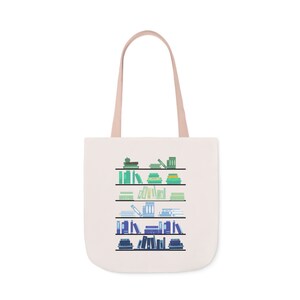 Subtle Gay Pride Bookish Canvas Tote Bag, 5-Color Straps