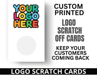 Custom Logo Scratch Off Cards - Personalized Business Reward Cards - Customer Loyalty Prizes - Thank You Discount Cards for Small Shops