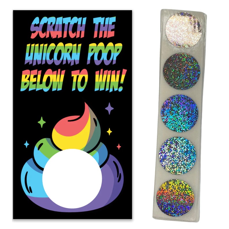 Rainbow Unicorn Poop Scratch off Card, Funny Customized Gift, Small ...