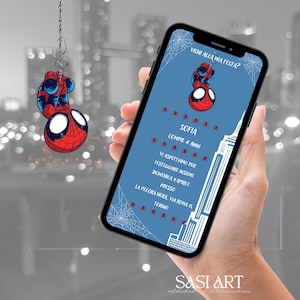 Invito Digitale Spiderman, Festa a tema, Grafica personalizzabile - SPEDIZIONE entro 3 GIORNI LAVORATIVI