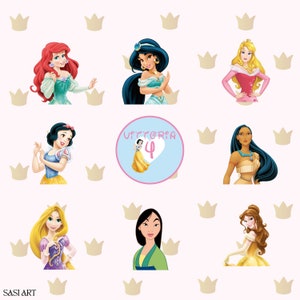 Party Kit Digitale Disney, KIT FESTA Principesse, Festa a tema, Grafiche personalizzabili