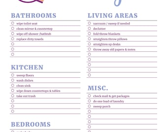 Daily Cleaning Schedule List