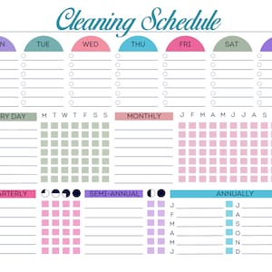 Clean Schedule Monthly Daily Weekly