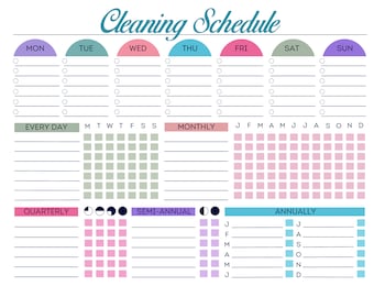 Clean Schedule Monthly Daily Weekly