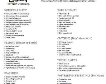 Lista de verificación para el registro del bebé