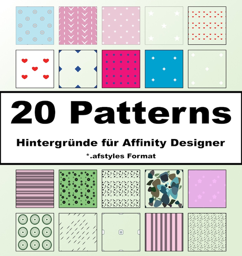 20 Patterns / Styles for Affinity Designer I Backgrounds for Shapes I ...