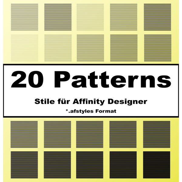 PACKAGE 4 I 20 Patterns / Styles for Affinity Designers I Stripe look for words and letters I Styles for shapes and backgrounds