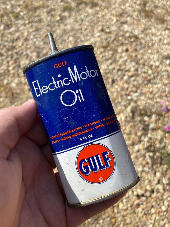 Old Gulf Electricmotor Oil Can Etsy