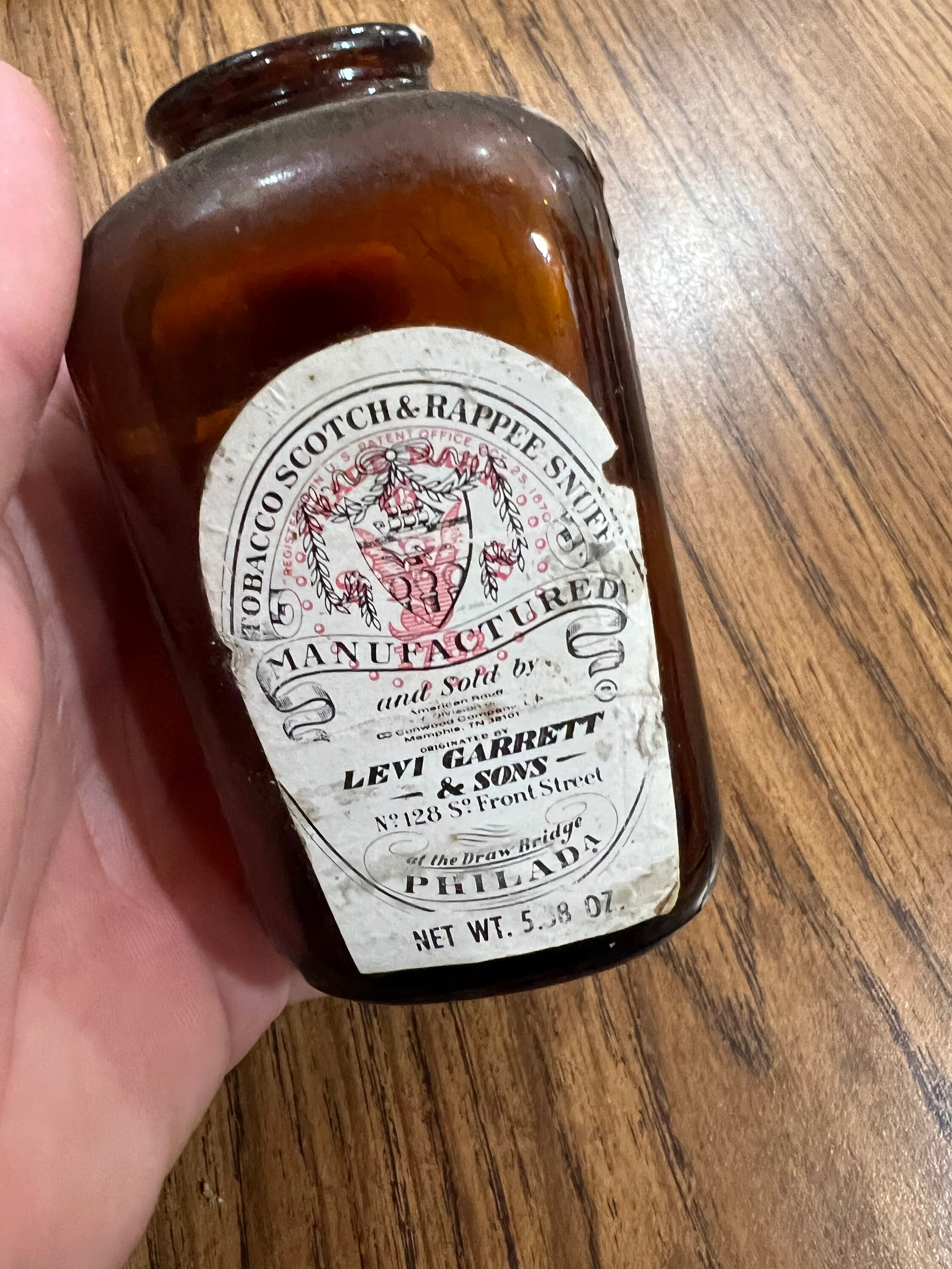 Old Glass Snuff Jar With Labels Etsy