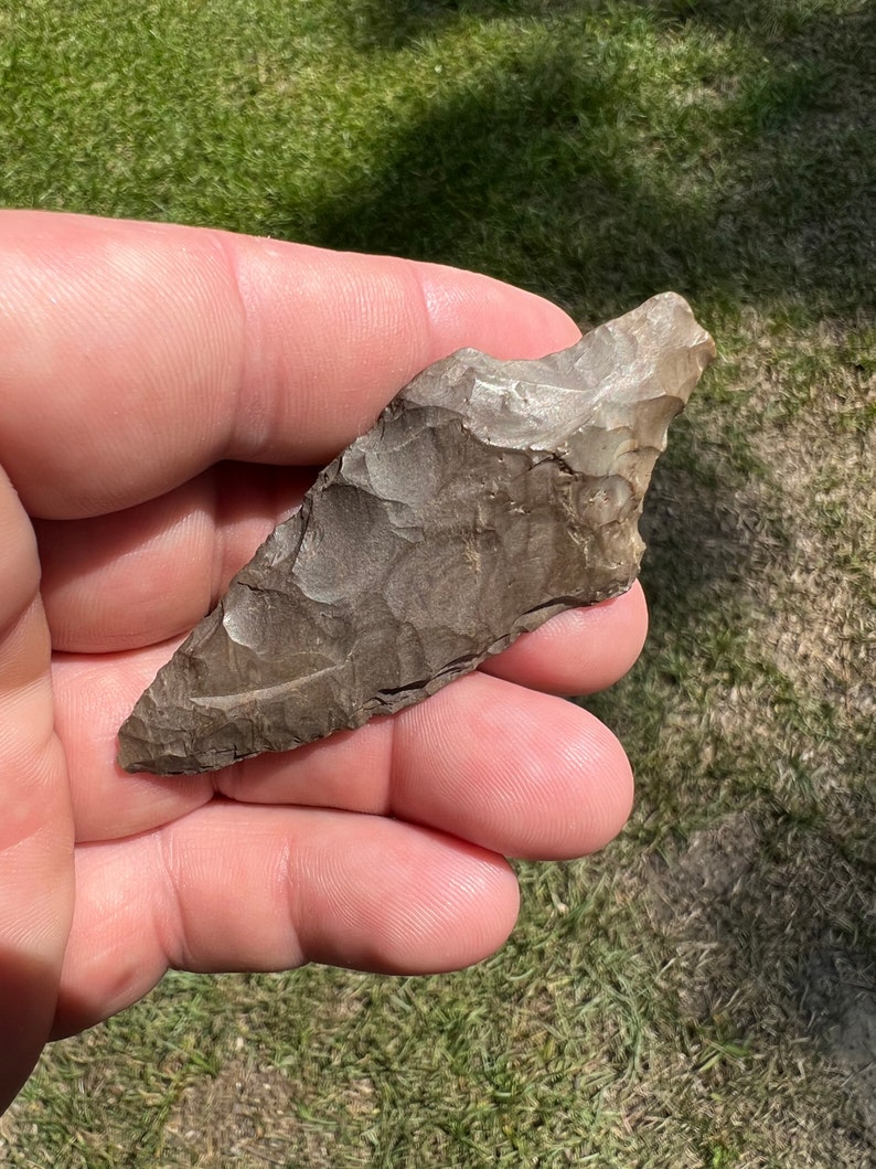 Black Buffalo River Chert Pickwick Arrowhead From Mississippi Etsy