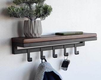 Schwimmendes Metallregal im Eingangsbereich mit Regal Wandgarderobe Flurschlüssel und Briefhalter Einweihungsgeschenke Einzigartiger moderner Eintragsorganizer