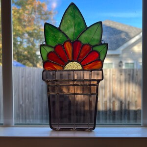 Stained Glass Gerbera Daisy in Pot