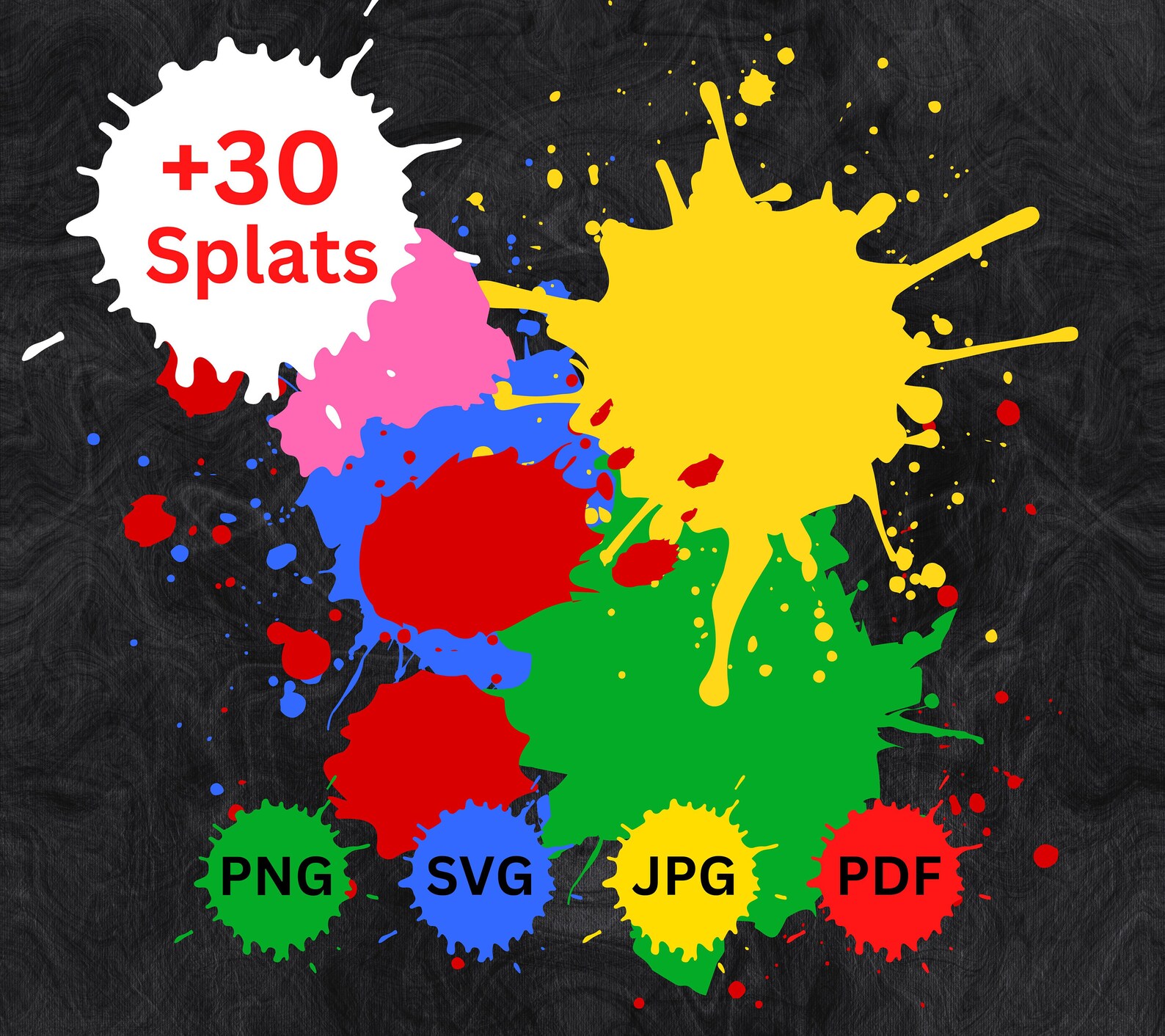 Paint Splatter SVG, Splatter Bundle, Paint Splats SVG, Paint Svg ...