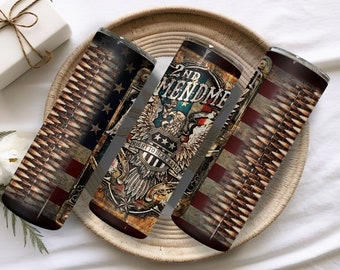 Second Amendment Tumbler Wrap, Patriotic Sublimation Designs, Amendment Tumbler PNG Download, 20oz Skinny Tumbler, American Tumbler Png