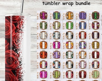 Add Your Own Text Floral Tumbler Bundle, 20oz Skinny Tumbler Sublimation Designs Tumbler PNG File Digital Download, Colorful Flowers PNG