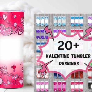 Glitter Tumbler Wrap Bundle, Glitter Color Tumbler Wrap, 20oz Skinny Valentine Tumbler Sublimation Designs, Sparkle Glitter Tumbler Wrap