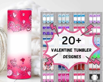Glitter Tumbler Wrap Bundle, Glitter Color Tumbler Wrap, 20oz Skinny Valentine Tumbler Sublimation Designs, Sparkle Glitter Tumbler Wrap