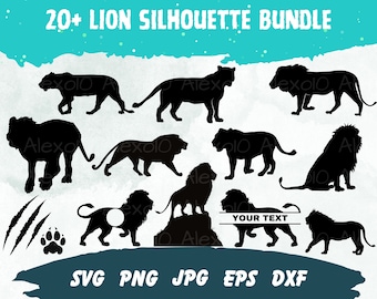 Lion SVG Bundle, Lion Svg, Lion head svg, Lion Silhouettes, Lion png, Lion vector, Lion Clipart, Lion Cut File, Lion King svg, Lion Design