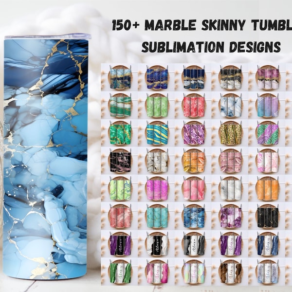 Plus de 150 gobelets en marbre design sublimation, Méga lot de 20 oz, Agate pailletée, Ajoutez votre texte, Marbre png, Gobelet droit et conique de 20 oz