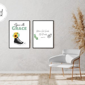 Double Combo Prints- Grow in Grace and Where God Guides He Provides