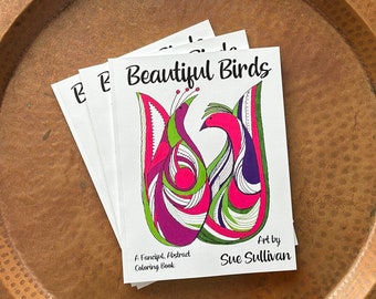 Abstract Bird Coloring Book | 30 pages | Relaxing and Calming | Original Beautiful Art | Hand drawn | Find your zen with Susie's Doodles