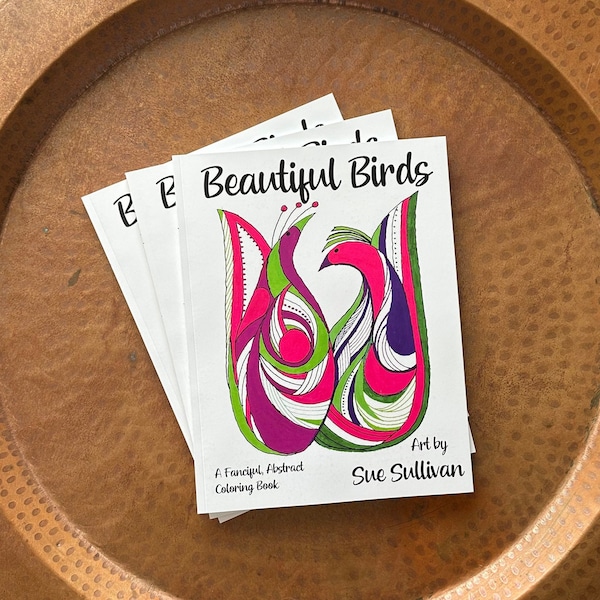 Abstract Bird Coloring Book | 30 pages | Relaxing and Calming | Original Beautiful Art | Hand drawn | Find your zen with Susie's Doodles