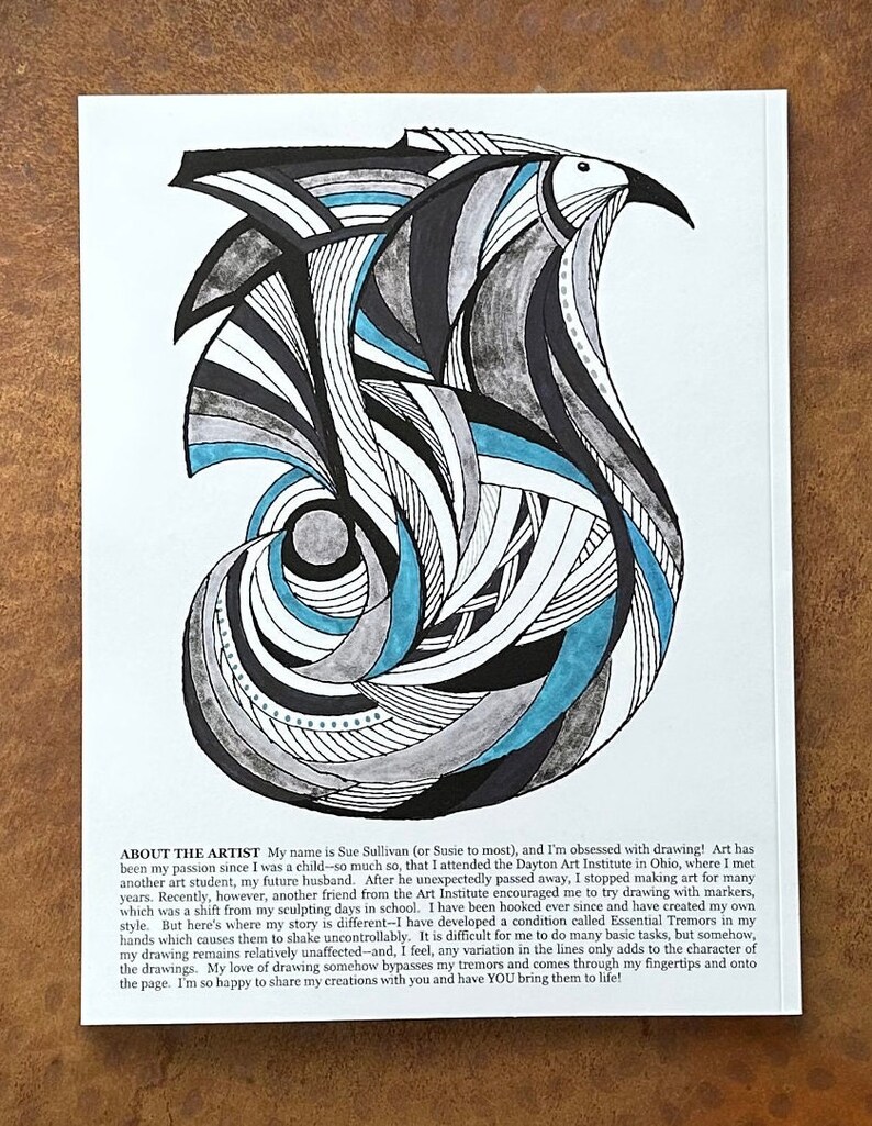 Abstract Bird Coloring Book | 30 Pages | Relaxing and Calming ...