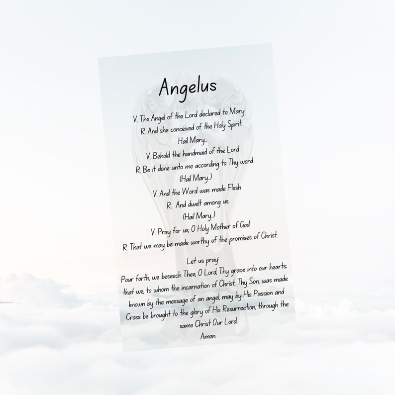 Printable Angelus Prayer Card Printable Prayer Card Angelus Etsy