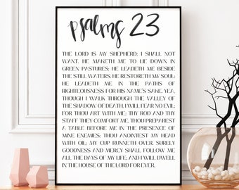 Psalm 23 The Lord Is My Shepard Bible Verse Digital Printable Download