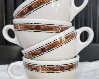 Vintage Syracuse Restaurant Ware Coffee Cups, Set of 4