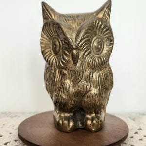 Vintage Solid Brass Owl Figurine/Paperweight