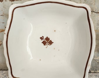 Vintage Copper Tea Leaf Ironstone Bowl