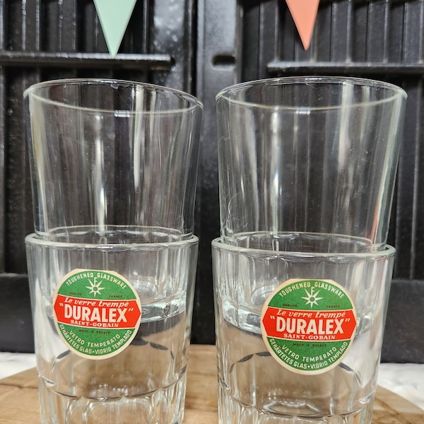 Vintage Duralex Glasses French Glassware, Set of 4