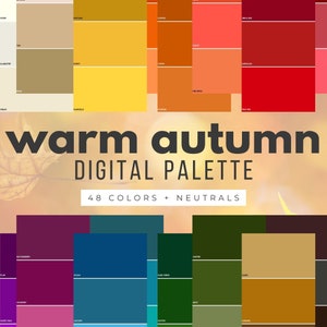 Warm Autumn Color Palette  DIGITAL SWATCH FAN 12 seasons, color analysis, autumn seasons, true autumn, color fan pdf - WAU12